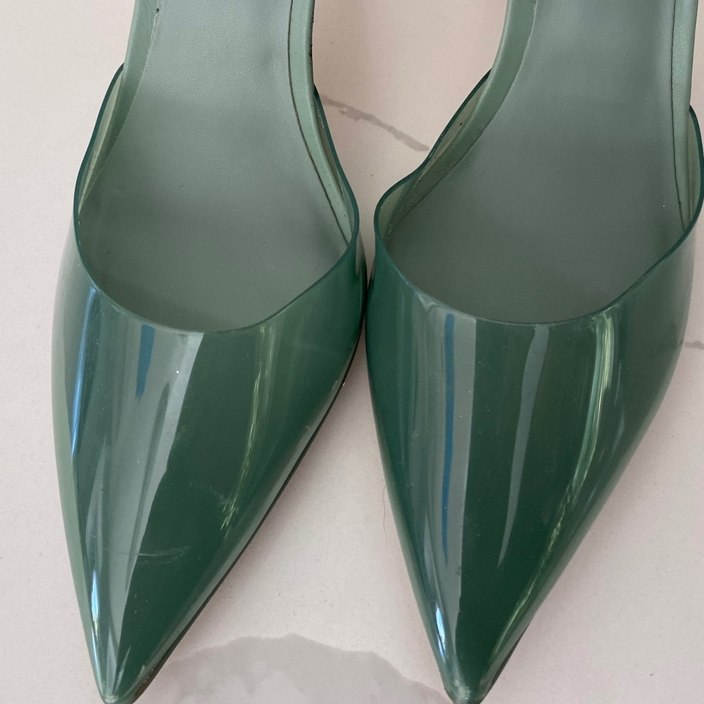 Aldo clear heel Deedee in sage green